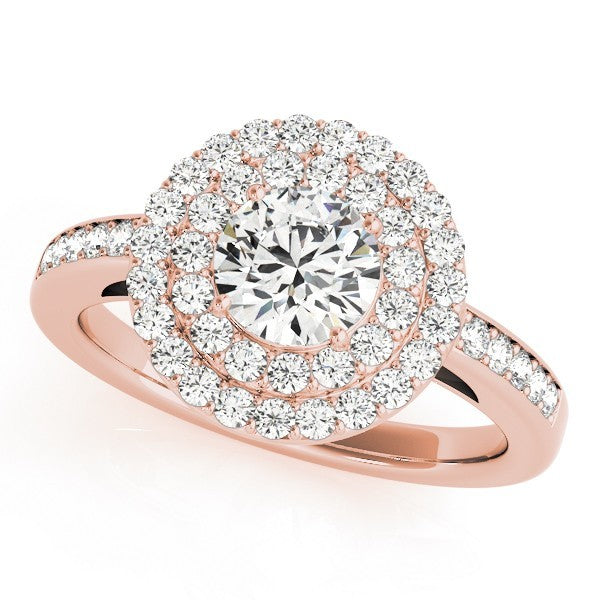 Lab Grown Round Diamond Halo Engagement Ring 