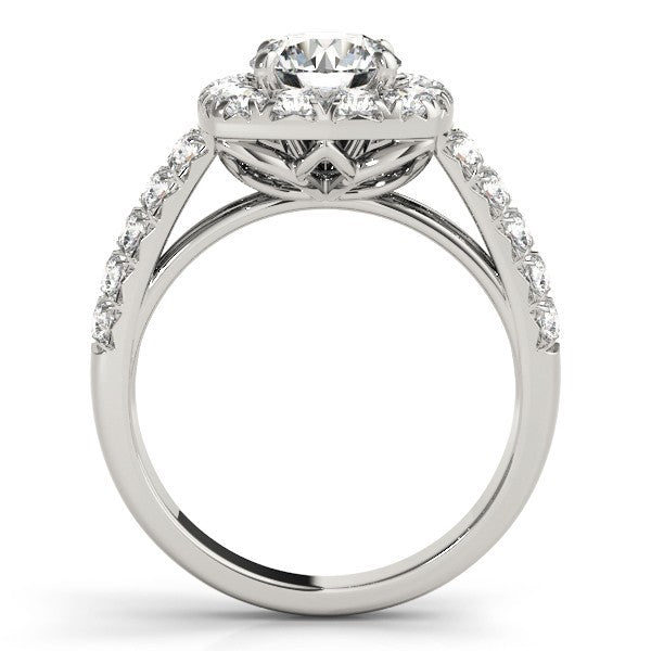 Lab Grown Round Cut Diamond Halo Engagement Ring