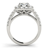 Lab Grown Round Cut Diamond Halo Engagement Ring