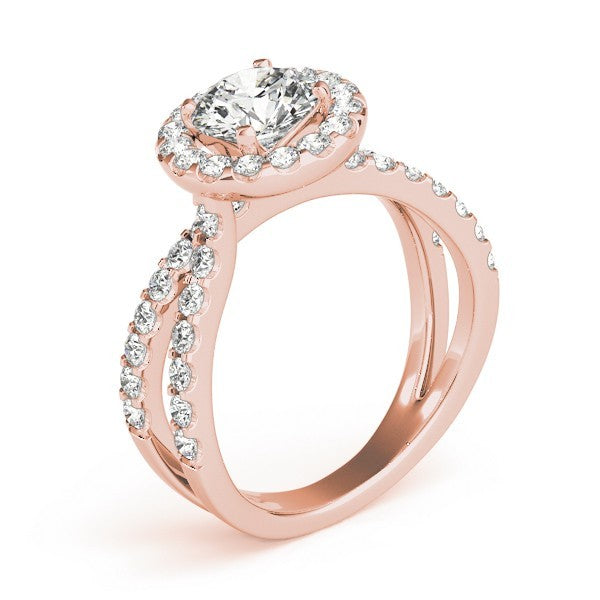 2.00 Carat DE/VS Lab Grown Round Cut Diamond Halo Engagement Ring 18K White Gold