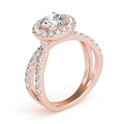 2.00 Carat DE/VS Lab Grown Round Cut Diamond Halo Engagement Ring 18K White Gold