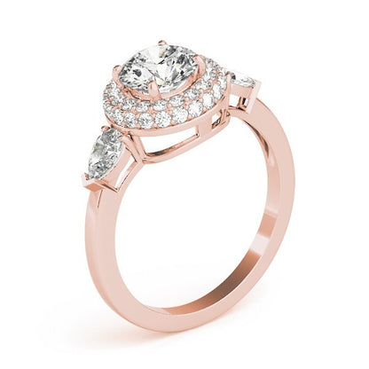 Lab Grown Round Diamond Halo Engagement Ring