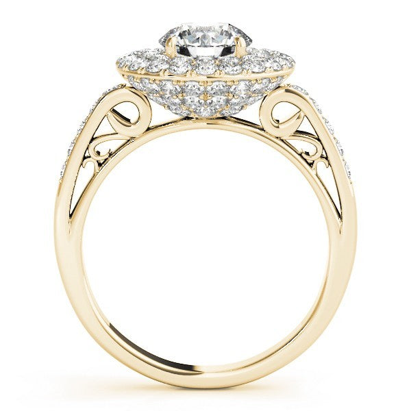 Lab Grown Round Cut Diamond Halo Engagement Ring