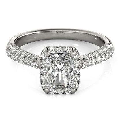  Lab Grown Emarald Diamond Halo Engagement