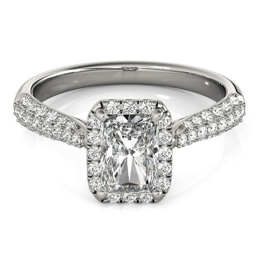  Lab Grown Emarald Diamond Halo Engagement