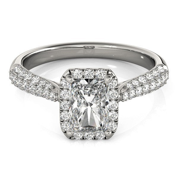  Lab Grown Emarald Diamond Halo Engagement