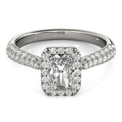  Lab Grown Emarald Diamond Halo Engagement