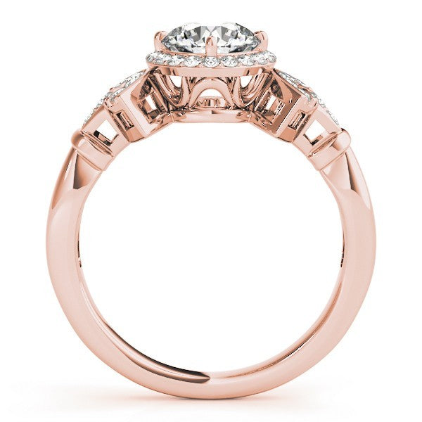 Lab Grown Round Diamond Halo Engagement Ring