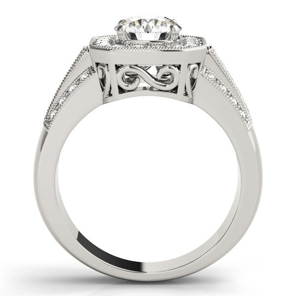 Lab Grown Round Diamond Halo Engagement Ring