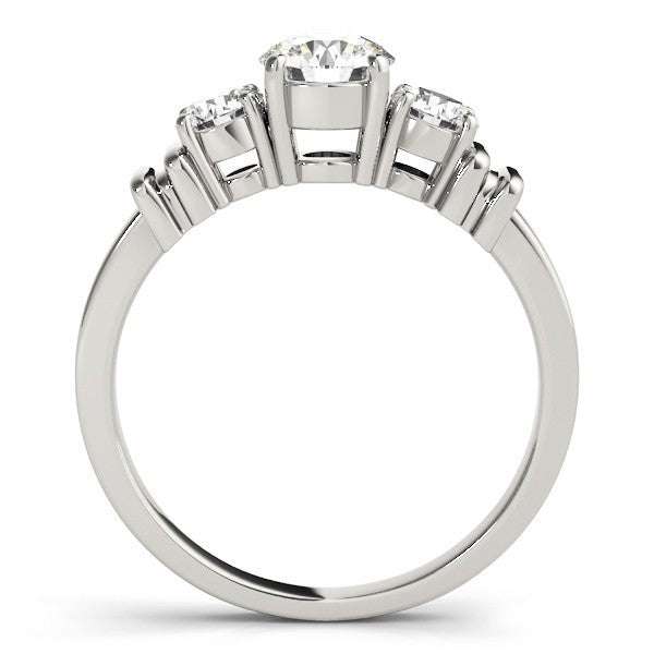 2.00Ct Lab Grown Round Diamond 3 Stone Engagement Ring Platinum - Two Tone