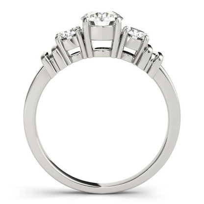 2.00Ct Lab Grown Round Diamond 3 Stone Engagement Ring Platinum - Two Tone