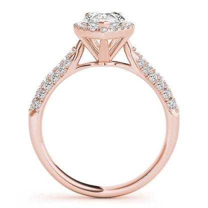 Lab Grown Pear Shape Diamond Halo Engagement Ring