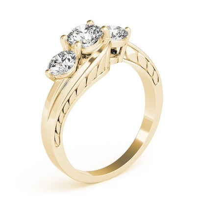 0.50Ct To 2.00Ct Lab Grown Round Diamond Trilogy Engagement Ring Platinum