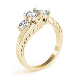 0.50Ct To 2.00Ct Lab Grown Round Diamond Trilogy Engagement Ring Platinum