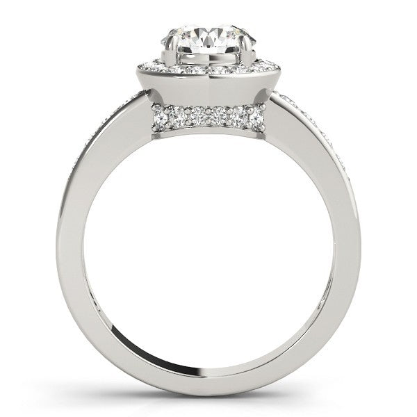 Lab Grown Round Diamond Halo Engagement Ring 
