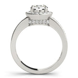 Lab Grown Round Diamond Halo Engagement Ring 