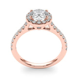 Lab Grown Round Cut  Diamond Halo Engagement Ring
