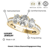 Oval Cut Trilogy Engagement Ring