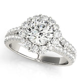 Lab Grown Round Diamond Halo Engagement Ring