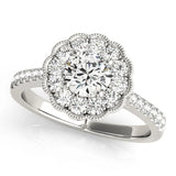 Lab Grown Round Diamond Halo Engagement Ring