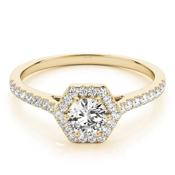 Lab Grown Round Diamond Halo Engagement Ring