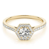 Lab Grown Round Diamond Halo Engagement Ring