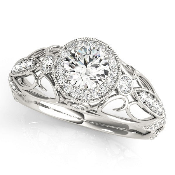 Lab Grown Round Diamond Halo Engagement Ring