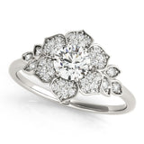 Lab-Grown Diamond Halo Engagement Ring in Platinum UK Hallmarked