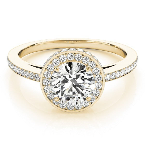 Lab Grown Round Diamond Halo Engagement Ring
