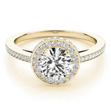 Lab Grown Round Diamond Halo Engagement Ring