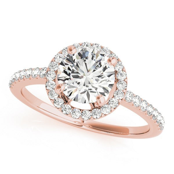 Lab Grown Round Diamond Halo Engagement Ring