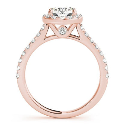 Lab Grown Round Diamond Halo Engagement Ring