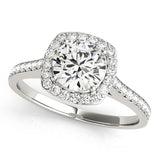 Lab Grown Round Diamond Halo Engagement Ring