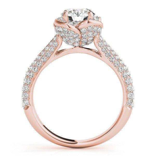 Lab Grown Round Diamond Halo Engagement Ring