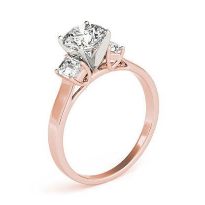 Platinum Lab Grown Round Cut Diamond Trilogy Engagement Ring In 2.00ct DE/VS