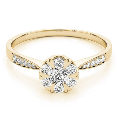 Lab Grown Round Diamond Halo Engagement Ring
