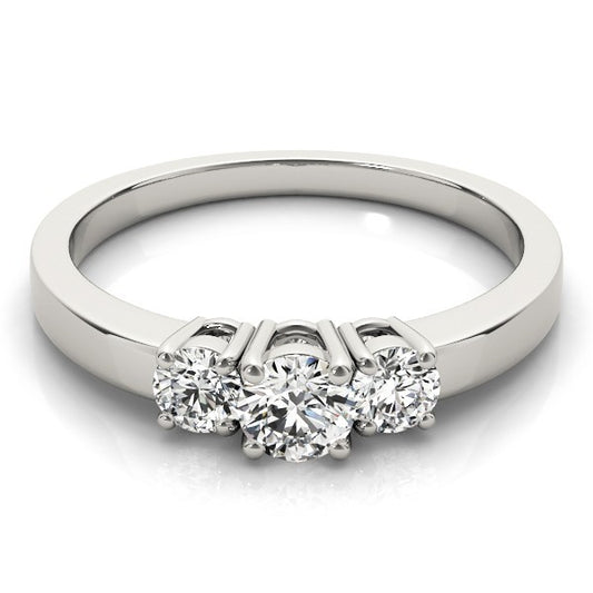 Lab Grown Round Diamond 3 Stone Engagement Ring Platinum - 0.50Ct - 2.00Ct