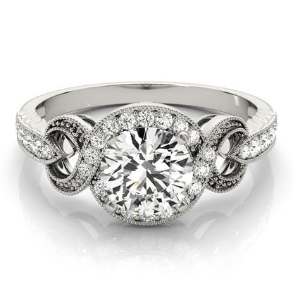 Lab Grown Round Diamond Halo Engagement Ring