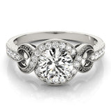 Lab Grown Round Diamond Halo Engagement Ring