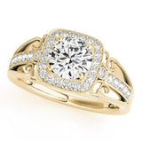 Lab Grown Round Diamond Halo Engagement Ring