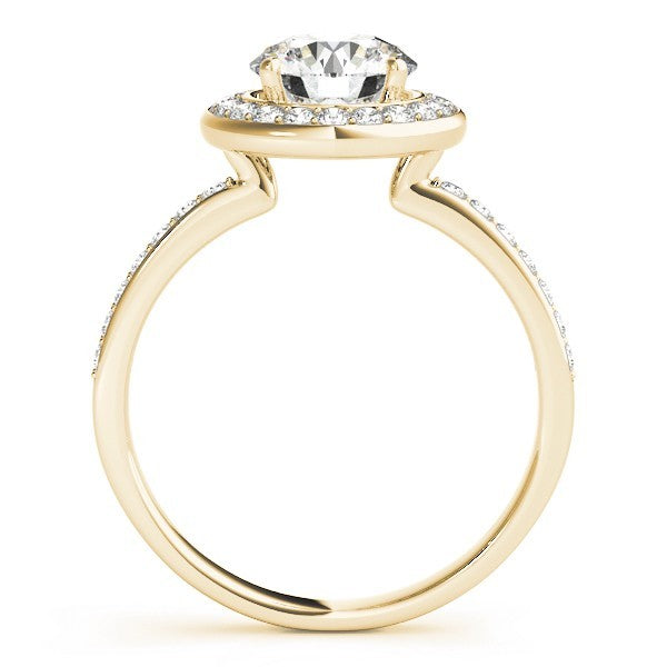 Lab Grown Round Diamond Halo Engagement Ring 