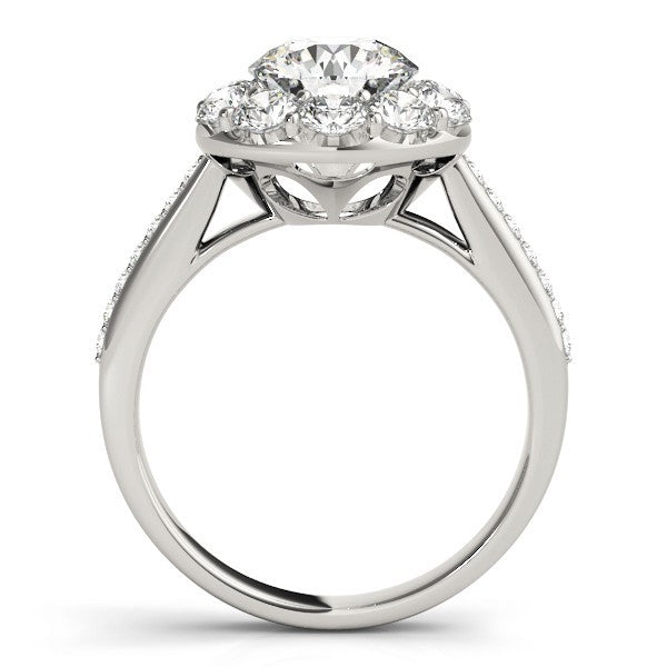 Lab Grown Round Diamond Halo Engagement Ring
