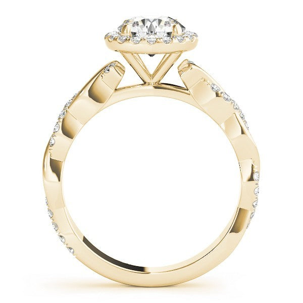 Lab Grown Round Diamond Halo Engagement Ring