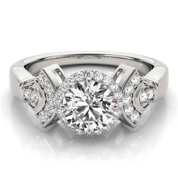 Lab Grown Round Diamond Halo Engagement Ring