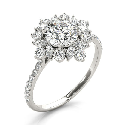 Lab-Grown Diamond Halo Engagement Ring in Platinum