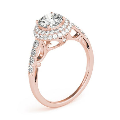 Lab Grown Round Diamond Halo Engagement Ring