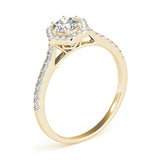 2.00Ct Lab Grown Round Diamond Halo Engagement Ring 18K Yellow Gold