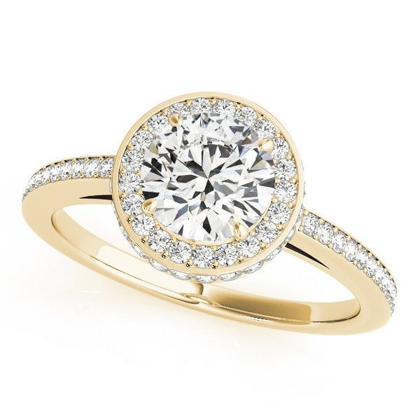 Lab Grown Round Diamond Halo Engagement Ring