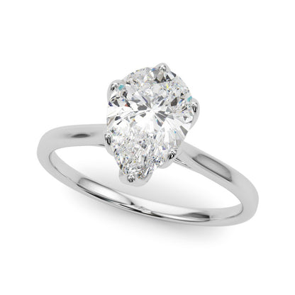 IGI 5.00 Ct F/VS Pear shape Lab Grown Diamond Solitaire Engagement Ring Platinum