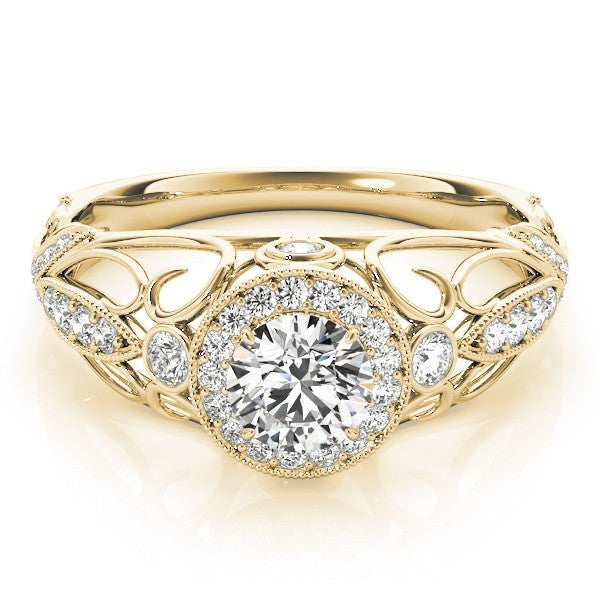 Lab Grown Round Diamond Halo Engagement Ring